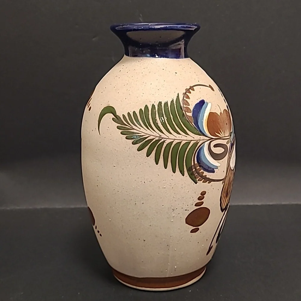 Handpainted Mexican Vase with an Adorable Owl